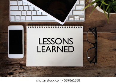 LESSONS LEARNED sketch on notebook