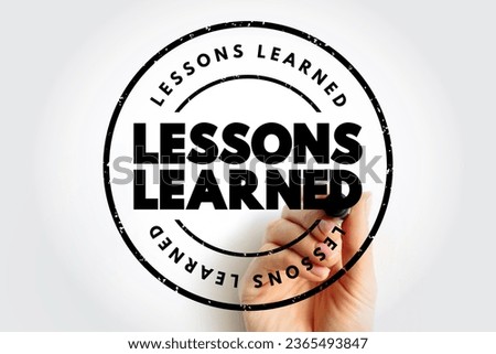 Lessons Learned text stamp, concept background