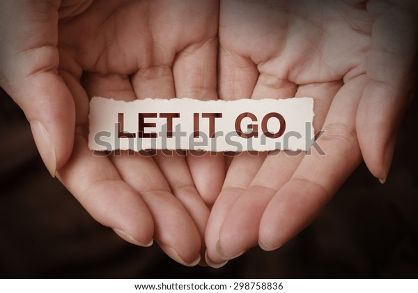 Let Go Text On Hand Design Stock Photo (Edit Now) 298758836