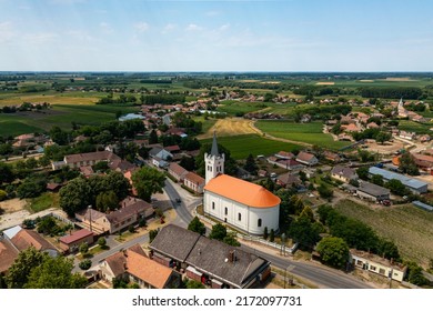 Letavertes in Hungary aerial view. 4K 25 fps.  