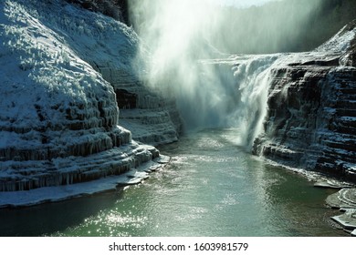 Letchworth State Park View Inbeginning Of Winter.