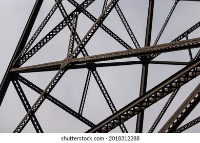 Lethbridge, Alberta - July 7, 2021: The historic High Level viaduct bridge spanning the Old Man river valley in Lethbridge