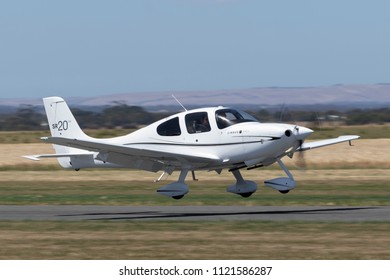 Lethbridge, Australia - November 23, 2014: Cirrus SR20 Single Engine Private Airplane VH-NDI.