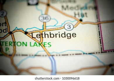 Lethbridge. Canada On A Map.