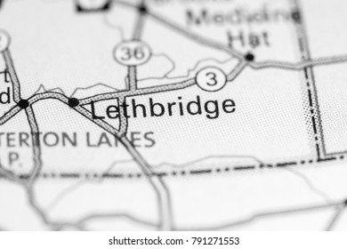 Lethbridge. Canada on a map.