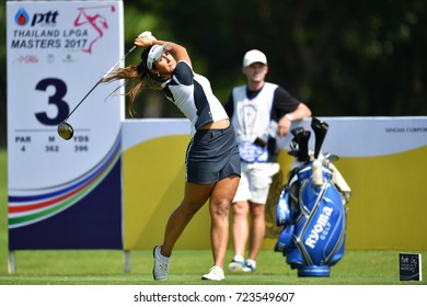 Leticia Ras Anderica Of Germany In Action During First Round The PTT Thailand LPGA Masters 2017 At Panya Indra Golf Club. On September 13, 2017 In Bangkok, Thailand.