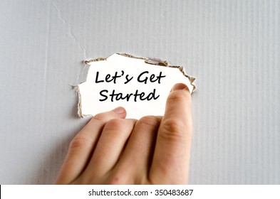 Let's get started text concept isolated over white background