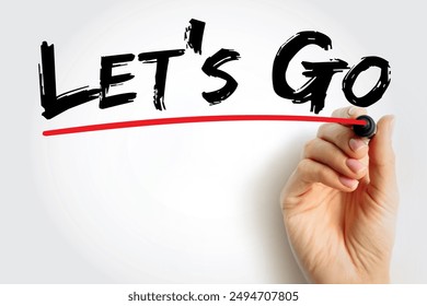 Let's Go text concept for presentations and reports