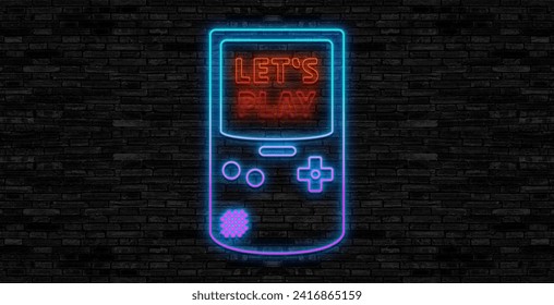 Let's Play neon sign, bright signboard, light banner. Game logo neon, emblem. Vector illustration. - Powered by Shutterstock