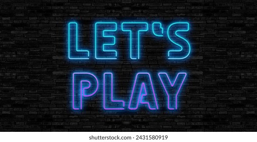 Let's Play neon sign. Glowing neon lettering Gaming template. - Powered by Shutterstock