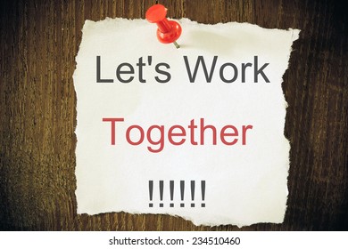 Let's work together! 