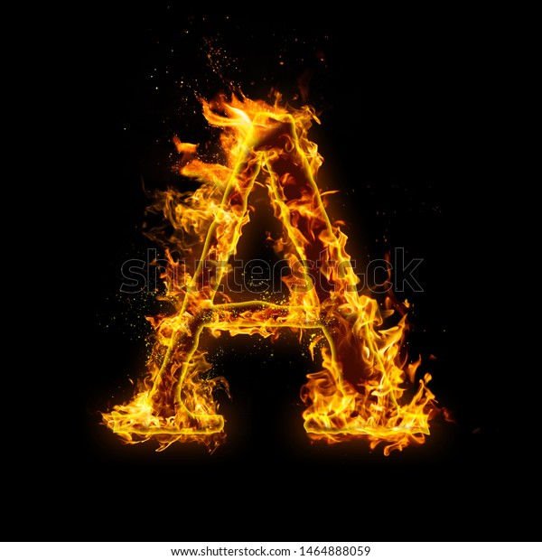 Letter Fire Flames On Black Isolated Stock Photo 1464888059 | Shutterstock