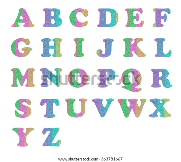 Letter Alphabet On Rough Colourful Paper Stock Photo 363781667 ...