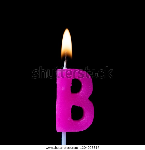 Letter B Celebration Birthday Candle Against Stock Photo 1304023519 ...