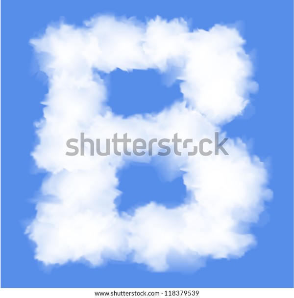 Letter B Cloud Shape Stock Photo (Edit Now) 118379539