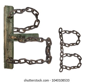 Letter B Rusty Old Chains Rotten Stock Photo (Edit Now) 1040108533