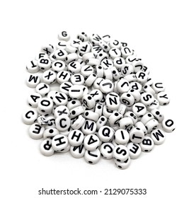 Letter Beads, On A White Background