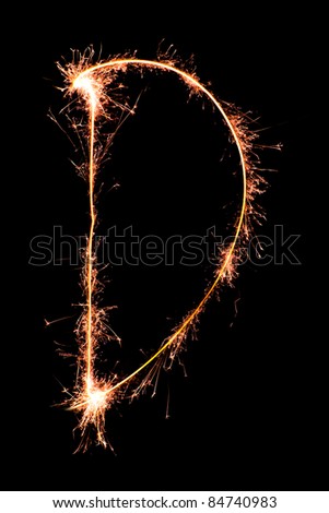 Letter D. Real sparkler alphabet
