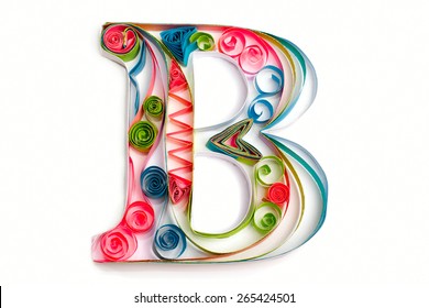 Letter from flower inspired quilling alphabet. isolated