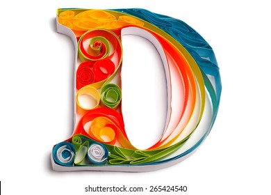 Letter from flower inspired quilling alphabet. isolated