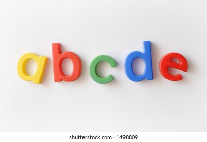 Letter Fridge Magnets Displaying A B C D E