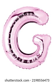 Letter G In Pink Mylar Balloon Isolated On White