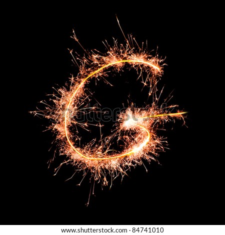 Letter G. Real sparkler alphabet