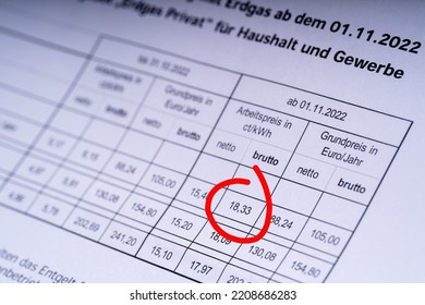 Letter From A German Gas Supplier With Overpriced Prices From November 1st, 2022