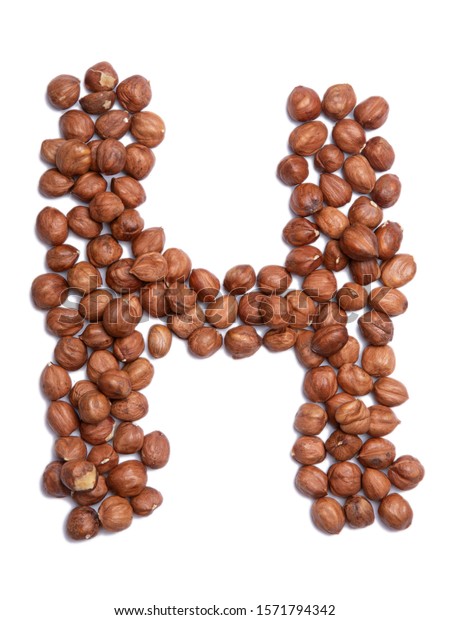 Letter H English Alphabet Hazelnut On Stock Photo (Edit Now) 1571794342