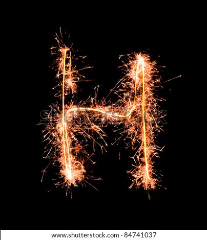Letter H. Real sparkler alphabet