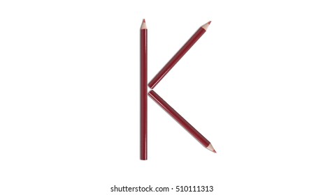 Letter K in Colored Pencils - Shutterstock ID 510111313