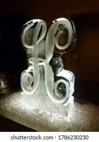 The Letter K On A Ice Sculpture 