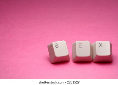 letter keys close up, concept of online porn