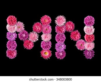Love Roses Flower Letter Over Black Stock Photo Edit Now 80183086