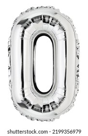 Letter O In Silver Mylar Balloon Isolated On White