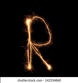 Letter R Sparklers On Black Background Stock Photo 142334860 | Shutterstock