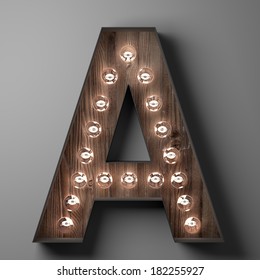 Letter A for sign with light bulbs - Shutterstock ID 182255927