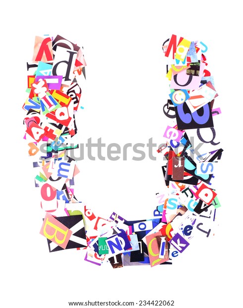 Letter U Made Colorful Newspaper Letters Stock Photo 234422062 ...