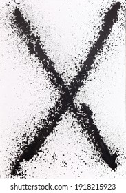 Letter X With Splashes And White Background 