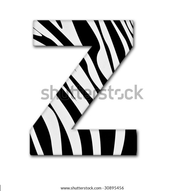 Letter Z from the alphabet. Made of animal print. It has a clipping path.