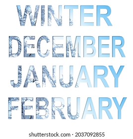 Lettering Winter December January February Against Stock Photo ...