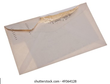 Letters From 1975 Postmarked In Ashbury Park, NJ, USA.  Envelope Is Translucent Enough To See That There Is A Letter Inside The Words Honey I Are Revealed Through The Top Of The Torn Envelope.