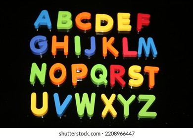The English Alphabet letters. 26 letters in English. five are vowels  and 21 are consonants. colorful, a to z letters.  - Shutterstock ID 2208966447