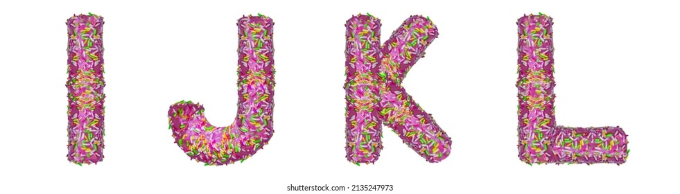 Letters I, J, K, L Made From A Donut