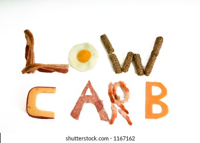 Letters Made Up By Low Carb Food Stuffs