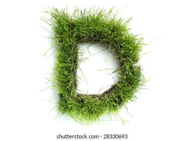 Letters made of grass - D
