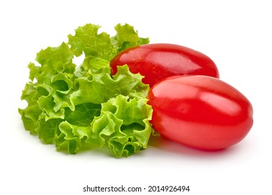 Lettuce with cherry tomatoes, isolated on white background. High resolution image - Powered by Shutterstock