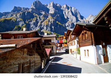 Leukerbad Village In Valais Switzerland