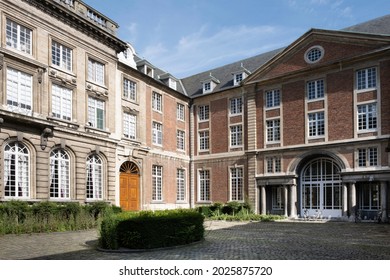 LEUVEN, BELGIUM - AUGUST 10 2021: Holy Ghost College (Heilige Geestcollege), A Building Of The KU (Catholic University) In The Belgian City Of Leuven