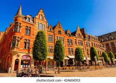 LEUVEN, BELGIUM - JUN 4, 2015: Architecture of Leuven, Belgium. Leuven is the capital of the province of Flemish Brabant in the Flemish Region, Belgium - Shutterstock ID 424604353